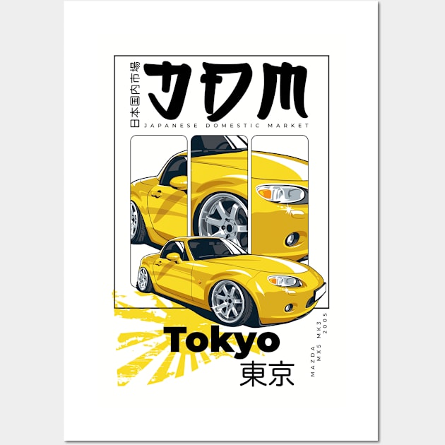 JDM Mazda MX5 MK3 2005 Wall Art by funkymonkeytees